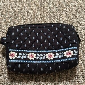 Vera Bradley Black and Blue Floral Cosmetic Bag
